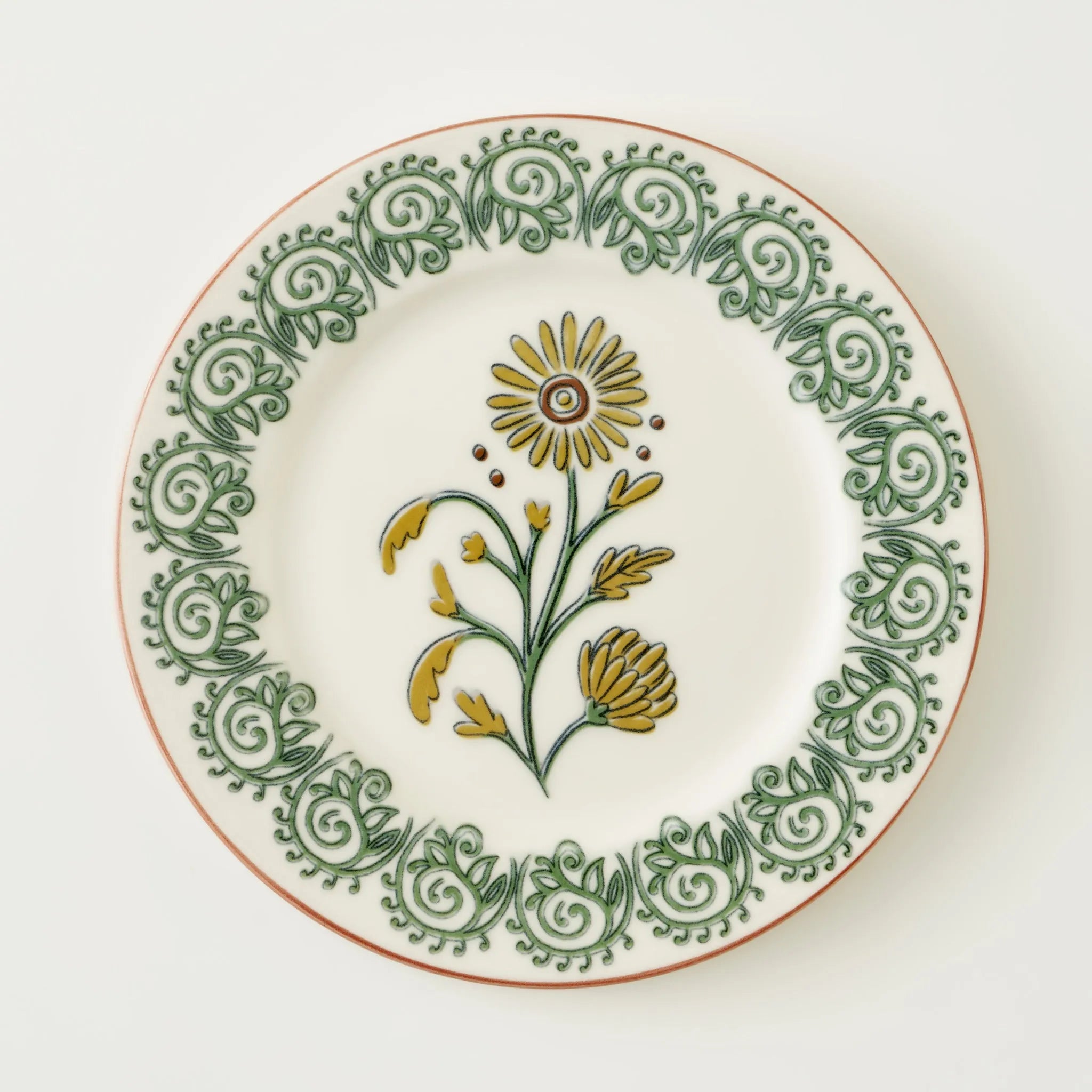 Indian Flower Porcelain Dinner Plate